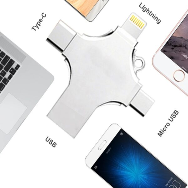 VazyFlash 4-en-1 – La Clé USB Tout-en-Un pour Tous Vos Appareils !