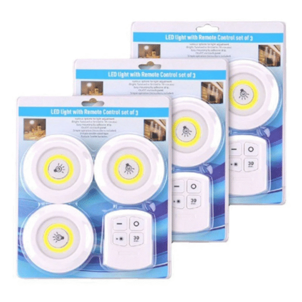 LumiFlash™- Kit de 3 Spots LED Sans Fil avec Télécommande + Piles Duracell OFFERTES ! – Image 2