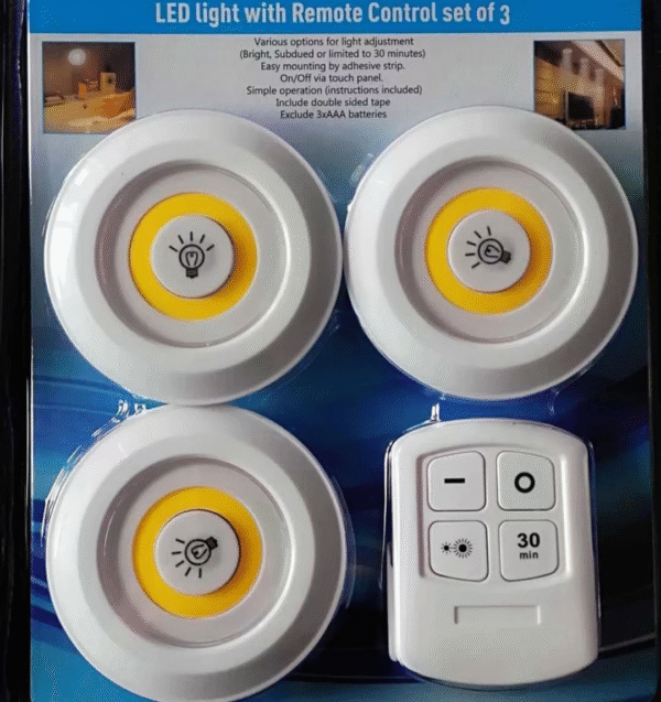 LumiFlash™- Kit de 3 Spots LED Sans Fil avec Télécommande + Piles Duracell OFFERTES ! – Image 3