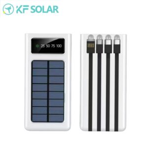 🔆 Power Bank Solaire KF SOLAR 20 000mah – Batterie Externe avec Câbles Intégrés