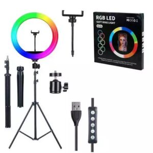 💡 RGB LED Soft Ring Light CMJ30 – Ring Light avec Trépied