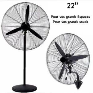 Ventilateur Industriel sur Pied 22 pouces- Powerful Electric Air-cooled Fan 22 Inch