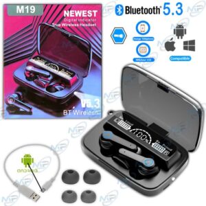 🎧 Écouteurs Bluetooth Waterproof – Sans fil | LED Digital | Sport & Gaming